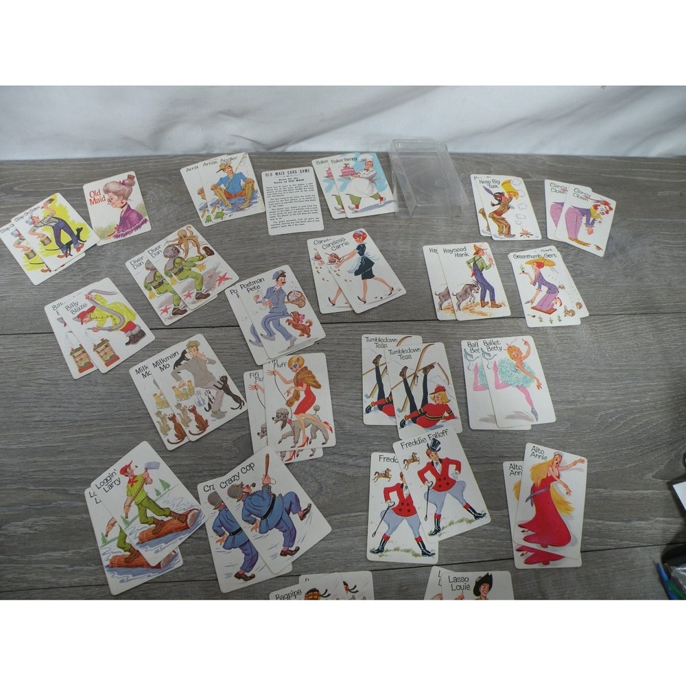 Vintage Whitman Old Maid Card Game with Plastic Case 1960s